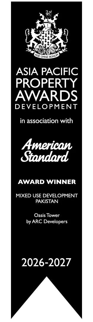 Asia Pacific Property Awards 2026/2027 winner badge for Oasis Tower by ARC Developers